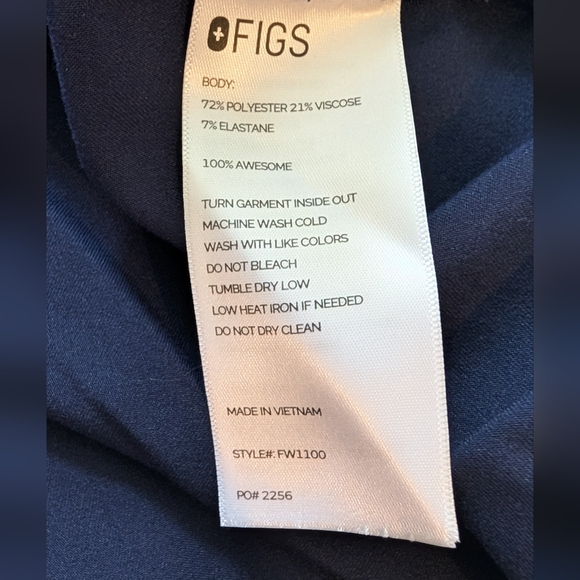 Figs Technical Collection Womens Navy Blue Scrub Top Size Small - Picture 2 of 6